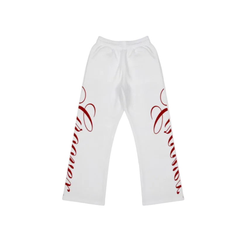 GX Script Red On White Sweats